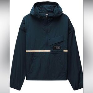 Prana Men’s Connector Convertible Jacket Stormy Night Blue Medium Windbreaker